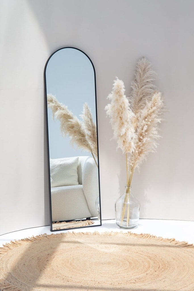 Full Length Arched Black Wall Mirror (7 Sizes) Mirrors Homekode 150x50 CM 