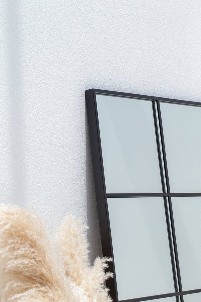 Lavinia Black Rectangular Window Mirror (180x90 CM) Mirrors Homekode 