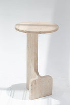 Elara Travertine Round Side Table Homekode 