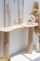 Irregular Top Travertine Console Table