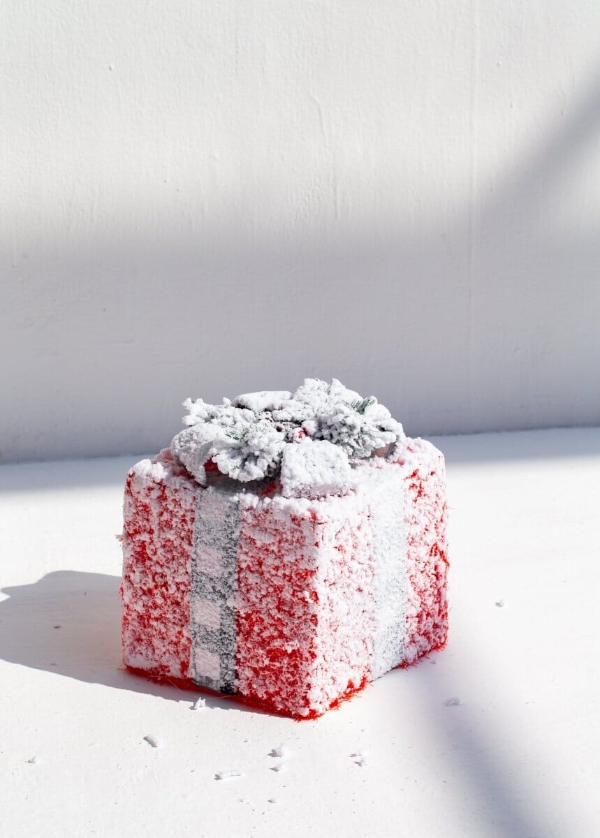 Set of 3 Light Up Red Snowy Present Boxes Homekode 