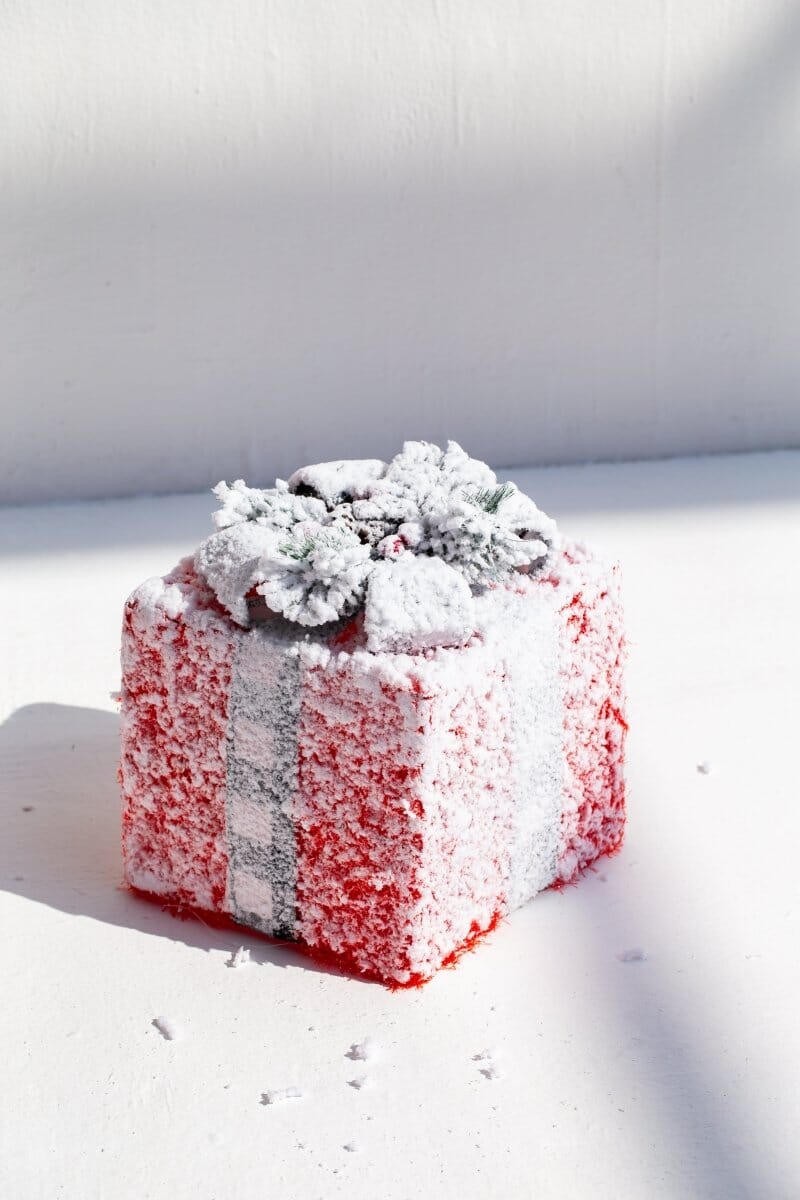 Set of 3 Light Up Red Snowy Present Boxes Homekode 