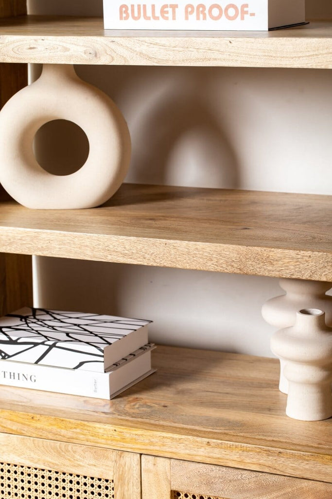 Evie Rattan Wooden Bookshelves Homekode 