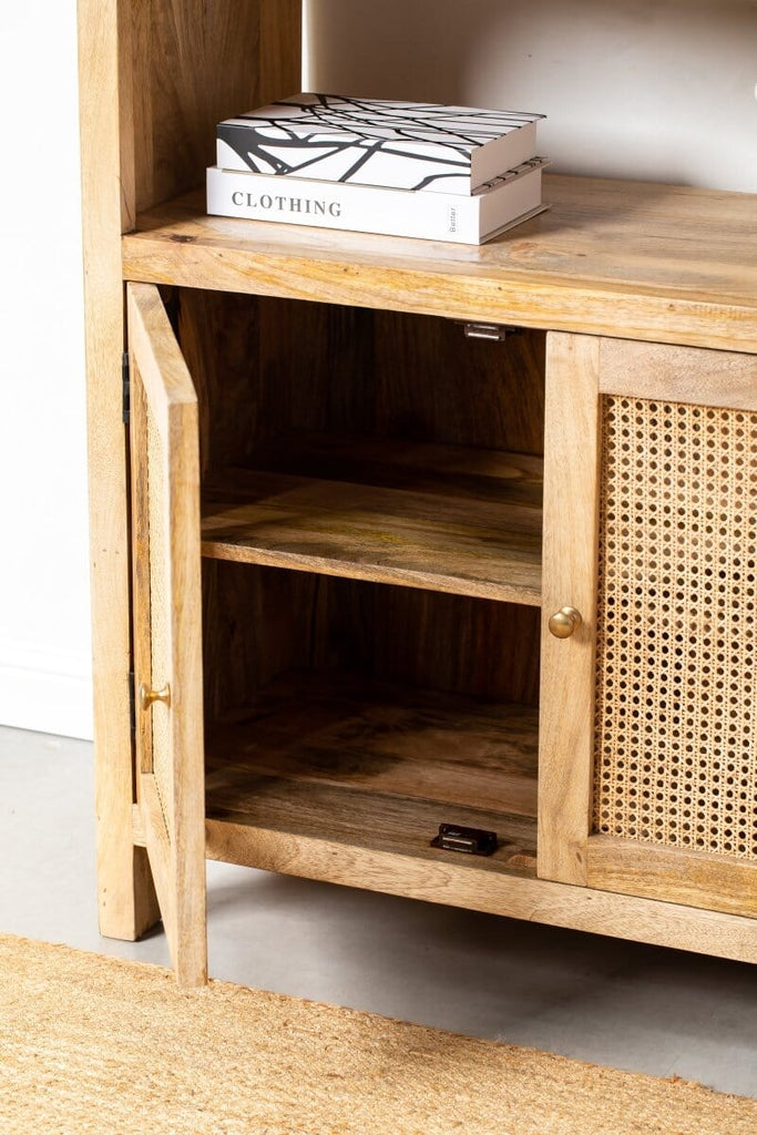 Evie Rattan Wooden Bookshelves