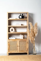 Evie Rattan Wooden Bookshelves Homekode 