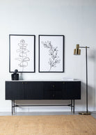 Caro Mango Wood Black Slat Sideboard (2 Sizes) Homekode 