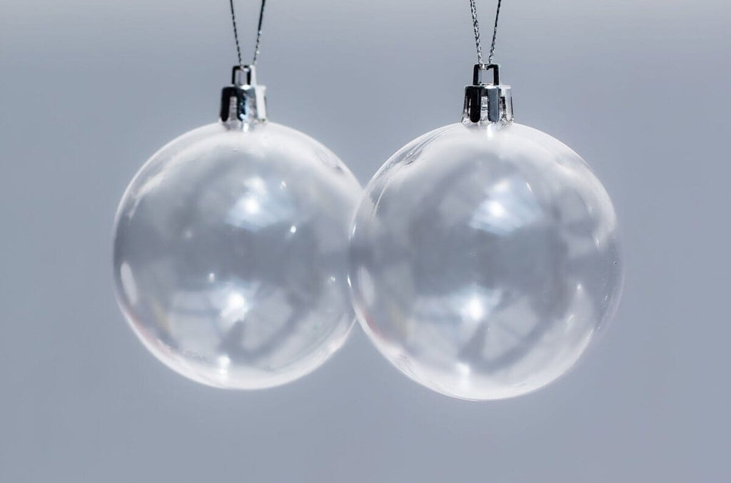 White & Transparent Christmas Ball Ornaments Set Homekode 
