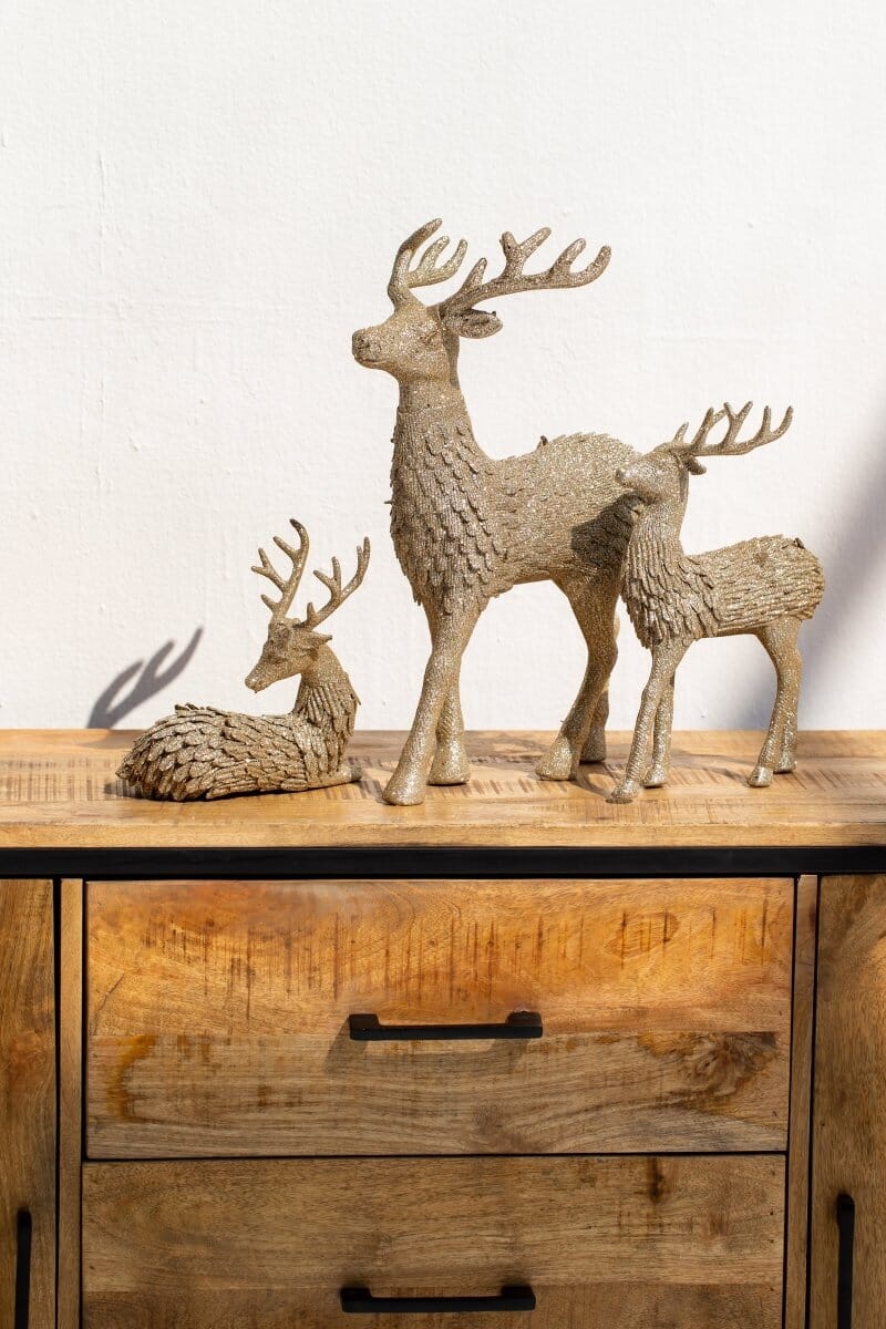 Bronze Sitting Sparkling Deer Decor Homekode 