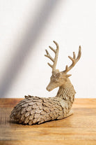 Bronze Sitting Sparkling Deer Decor Homekode 