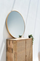 Gold circular round wall mirror