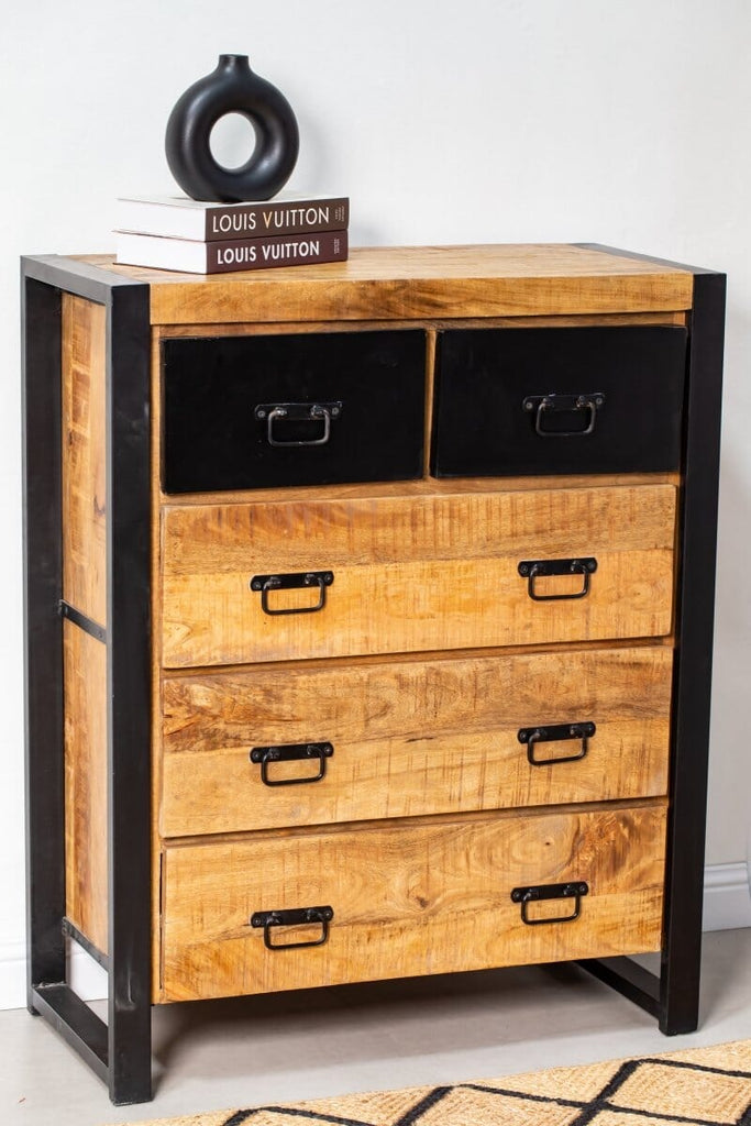 Alondra Five Drawer Industrial Dresser Cabinet Homekode 