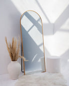 Gold Arch Aluminum Full Length Mirror with Stand (3 Sizes Available) Mirrors Homekode 