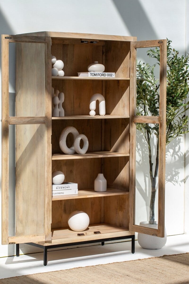 Herlin Wooden Display Cabinet Cabinets & Storage Homekode 