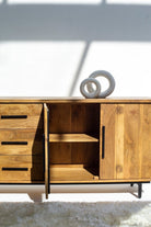 Charlotte Black Handles Wooden Sideboard Buffets & Sideboards Homekode 