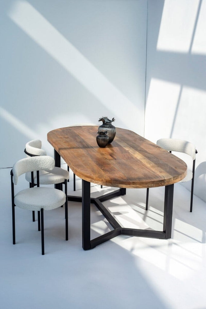 Hazel Oval Top Mango Wood Dining Table ART 