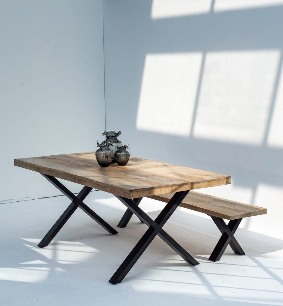 Mango Wood Dining Table with 7CM Top Thickness (8 Sizes) ART 150x90x4CM X 