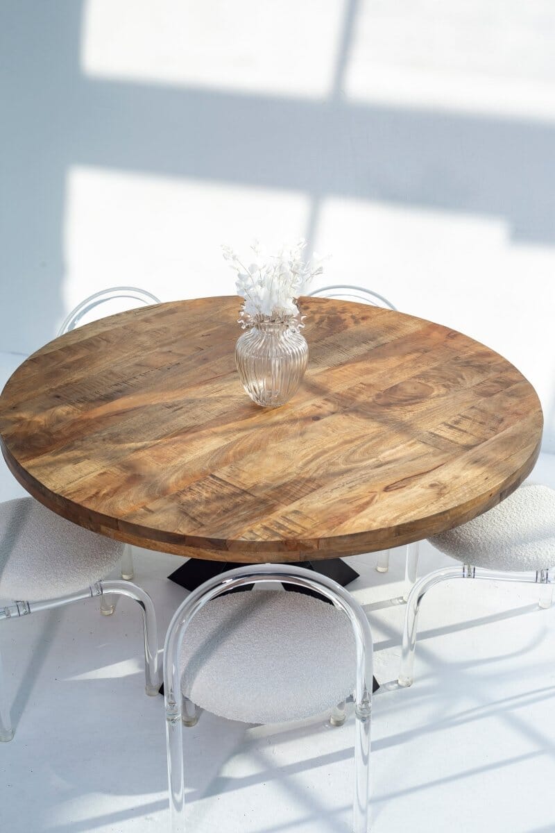 Round Mango Wood Dining Table (3 Sizes) 