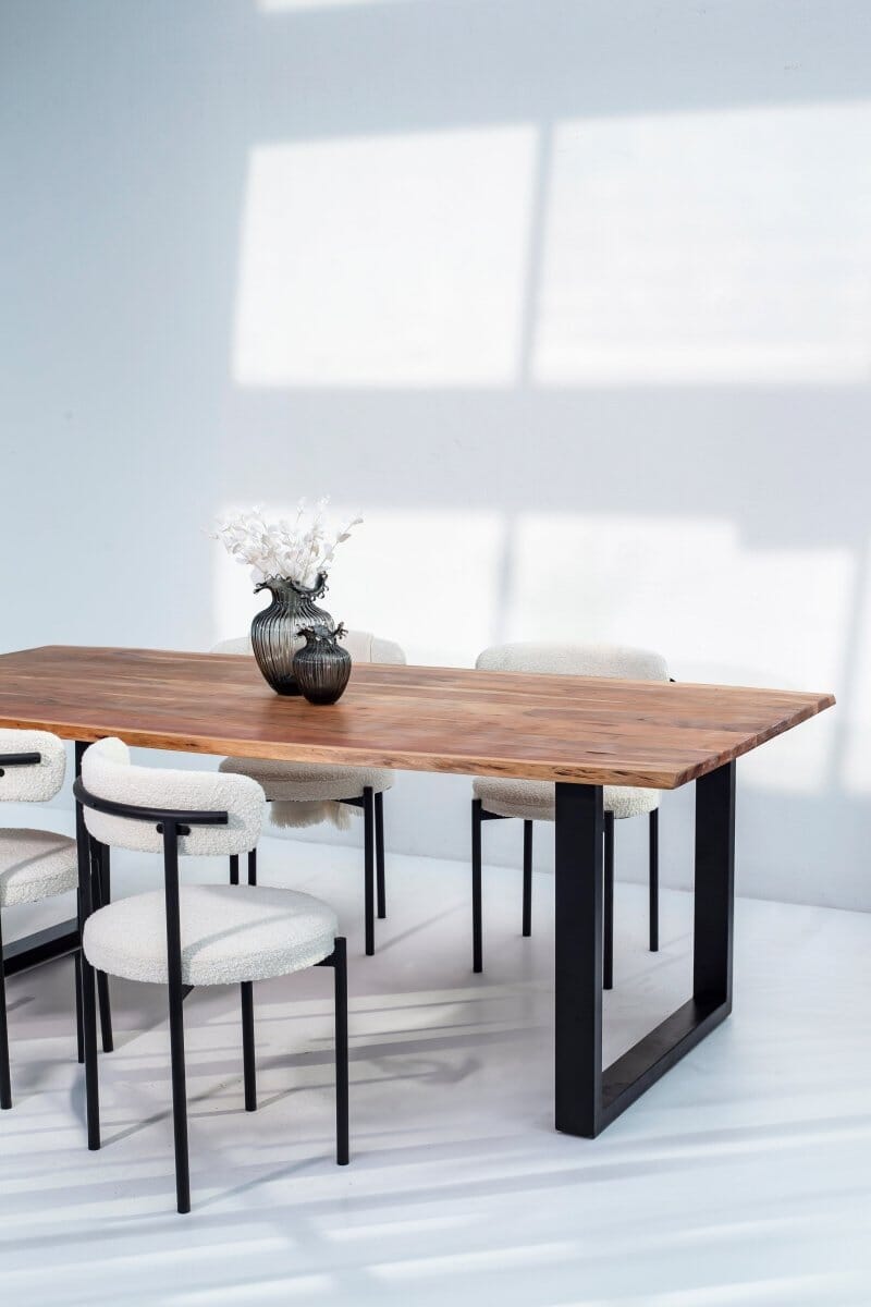 Dark Acacia Wood Dining Table (10 Sizes) 150x90CM U 4 CM