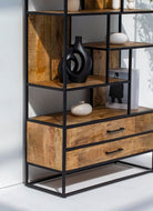 Irida Shelf Unit with Two Drawers Bookcases & Standing Shelves Homekode 