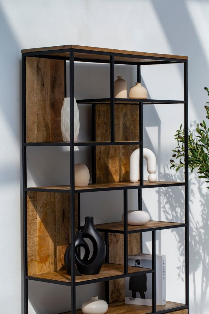 Irida Shelf Unit with Two Drawers Bookcases & Standing Shelves Homekode 