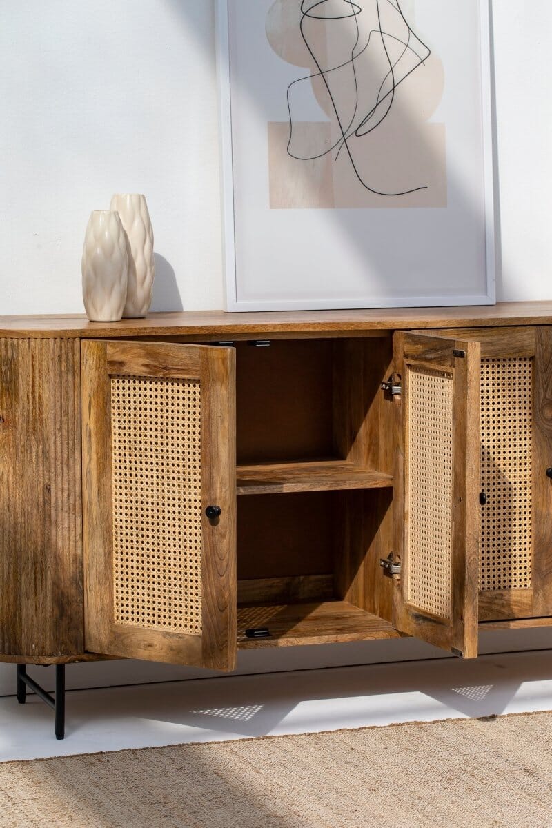 Valletta 4-Rattan Doors Sideboard Buffets & Sideboards Homekode 