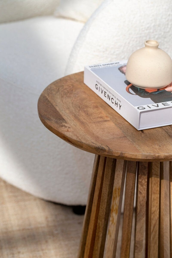 Kinley Wooden Round Side Table Homekode 