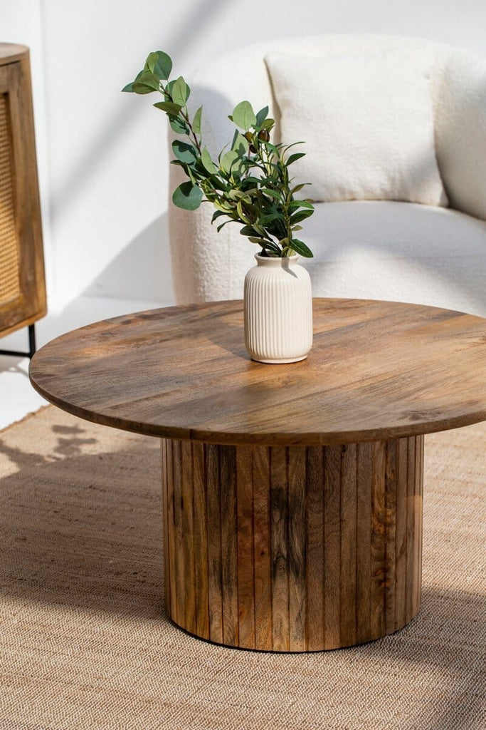 Emory Wood Round Coffee Table Coffee Tables Homekode 