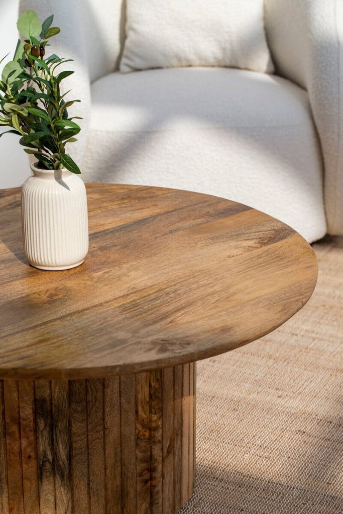 Emory Wood Round Coffee Table Coffee Tables Homekode 