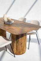 Emory Round Legs Long Wood Dining Table Coffee Tables Homekode 