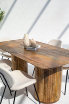 Emory Round Legs Long Wood Dining Table Coffee Tables Homekode 