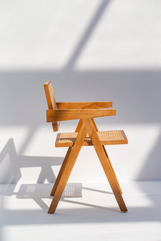 Matilda Wood & Rattan Dining Chair Chairs Homekode 