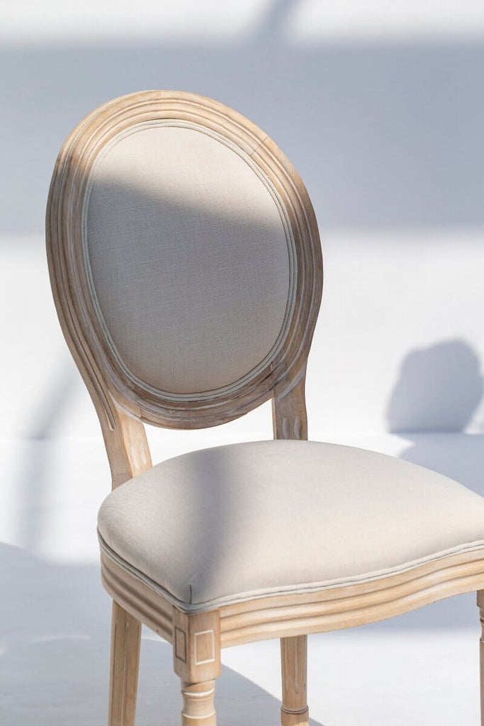 Vicky Wood Dining Chair with Off White Seating Chairs Homekode 