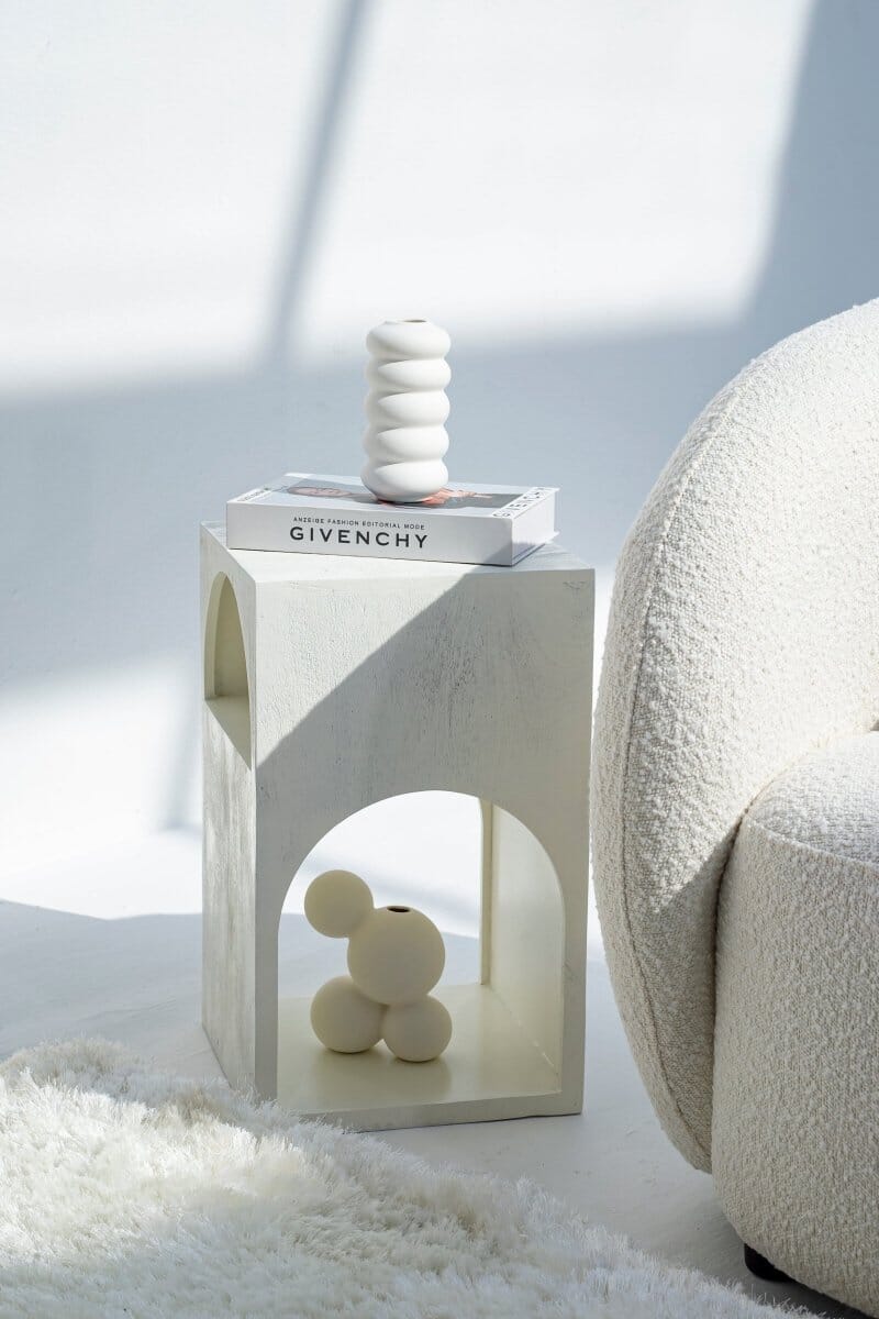 Vilnius Arched White Painted Side Table