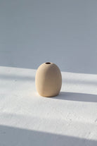 Mini Oval Beige Ceramic Vase (7x9 CM)