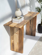 Brielle Mango Wood Console with Wooden Legs 