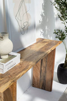 Brielle Mango Wood Console with Wooden Legs 