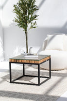 Amos Mango Wood Table with Glass Top Homekode 