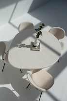 Abigail Off White Dining Table with Irregular Round Top Homekode 