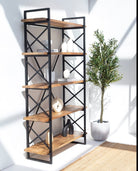 Algar Industrial Mango Wood Bookcase Homekode 