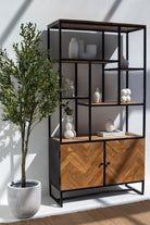 Adler Industrial Mango Wood Cabinet with Shelves Homekode 