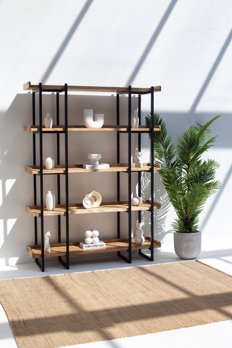 Wayne Industrial Mango Wood Bookcase Homekode 