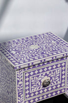 Omnia Purple & White Bone Inlay Side Table Homekode 