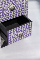 Omnia Purple & White Bone Inlay Side Table Homekode 