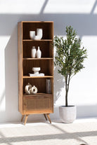 Rattan Mango Wood Bookcase/Shelves 