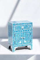 Erica Blue & White Mother of Pearl Side Table Homekode 