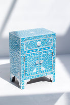 Erica Blue & White Mother of Pearl Side Table Homekode 