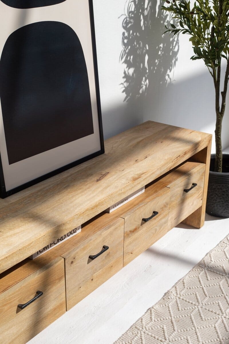 Bethany Wooden Media Console with 5 Drawers 