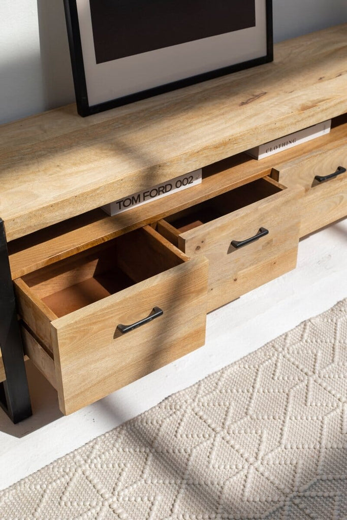 Bethany Wooden Media Console with 5 Drawers TWOA 