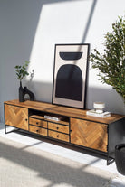 Linea Patterned Wood Media Console (2 Sizes) Homekode 