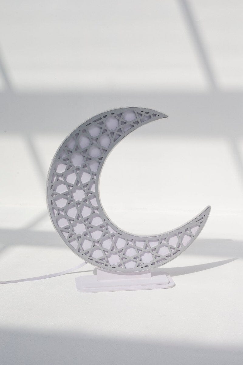 Silver Foam Crescent Moon with LED Homekode 